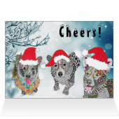 Feestelijke vakantie Corgi Kerst Wenskaart (Binnen Horizontaal (Boven))