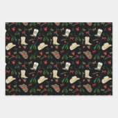 Feestelijke vakantie cowboy rodeo patroon inpakpapier vel (Voorkant)