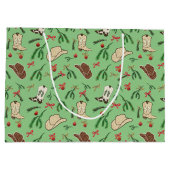 Feestelijke vakantie Cowboy Rodeo Patroon Sage Groot Cadeauzakje (Achterkant)