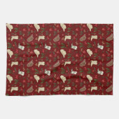 Feestelijke vakantie cowboy rodeo patroon wit theedoek (Horizontaal)