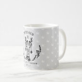 Feestelijke vakantie Giraffe Etsen Familie Monogra Koffiemok (Voorkant rechts)