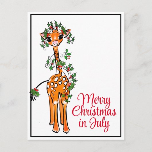 Feestelijke vakantie Giraffe Vrolijk kerstfeest in Briefkaart (Voorkant)