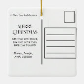 Feestelijke vakantie giraffen rood groen twinkle l keramisch ornament (Achterkant)