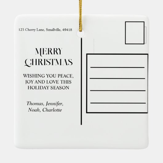 Feestelijke vakantie giraffen rood groen twinkle l keramisch ornament (Achterkant)