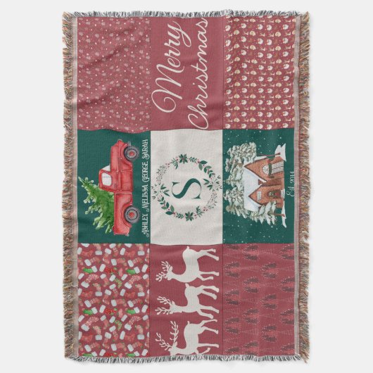 Feestelijke vakantie gooi deken - Kerstmis (Voorkant Verticaal)