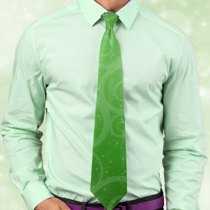 Feestelijke vakantie Groene wervelingen en Stippen Stropdas