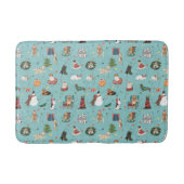 Feestelijke Vakantie Honden in Kerst Truien Patroo Badmat (Voorkant)