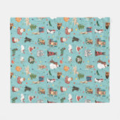 Feestelijke Vakantie Honden in Kerst Truien Patroo Fleece Deken (Voorkant (Horizontaal))