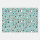 Feestelijke Vakantie Honden in Kerst Truien Patroo Inpakpapier Vel (Voorkant 2)