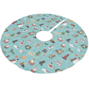 Feestelijke Vakantie Honden in Kerst Truien Patroo Kerstboom Rok