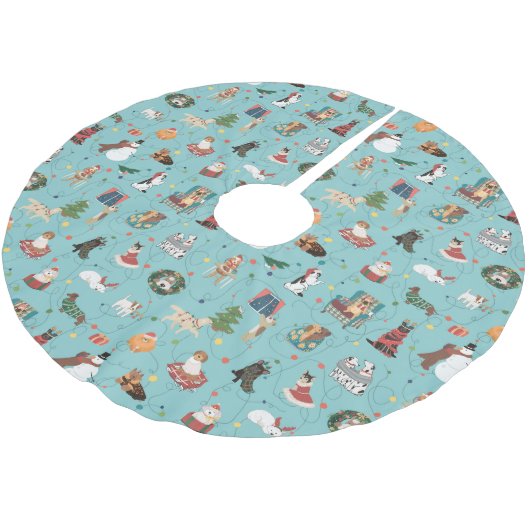 Feestelijke Vakantie Honden in Kerst Truien Patroo Kerstboom Rok (Gekanteld)