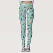 Feestelijke Vakantie Honden in Kerst Truien Patroo Leggings (Voorkant)