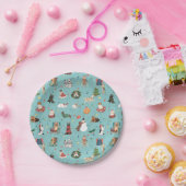 Feestelijke Vakantie Honden in Kerst Truien Patroo Papieren Bordje (Feest)