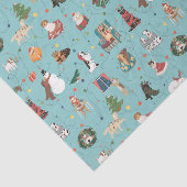 Feestelijke Vakantie Honden in Kerst Truien Patroo Tissuepapier (Detail)