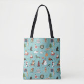 Feestelijke Vakantie Honden in Kerst Truien Patroo Tote Bag (Voorkant)