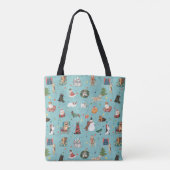 Feestelijke Vakantie Honden in Kerst Truien Patroo Tote Bag (Achterkant)