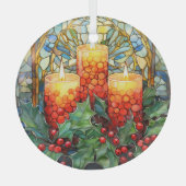 Feestelijke vakantie kaarsen glas ornament (Voorkant)