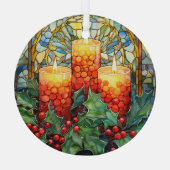 Feestelijke vakantie kaarsen glas ornament (Achterkant)
