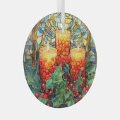 Feestelijke vakantie kaarsen glas ornament (Voorkant Rechts)