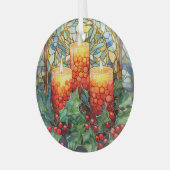 Feestelijke vakantie kaarsen glas ornament (Voorkant links)