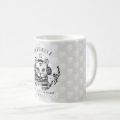 Feestelijke Vakantie Kat Etsen Familie Monogram Koffiemok (Voorkant rechts)