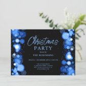 Feestelijke Vakantie Kerstmis Marine Blauwe Sneeuw Kaart (Staand voorkant)