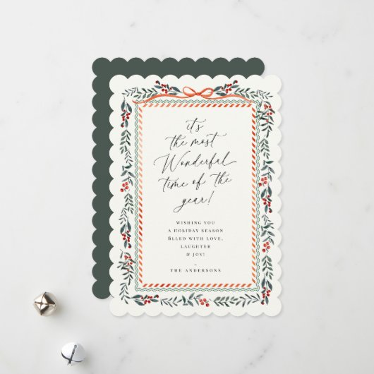 Feestelijke vakantie Lijst kerst Kaart (Voorkant / Achterkant in situ)