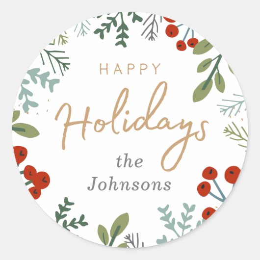 Feestelijke vakantie Lijst Ronde Sticker (Voorkant)