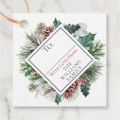 Feestelijke vakantie met gebladerte naar / van cad bedankjes labels (Voorkant)