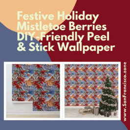 Feestelijke Vakantie Mistletoe Berries DIY Peel &  Behang