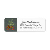 Feestelijke vakantie Mistletoe en lint Etiket (Voorkant)