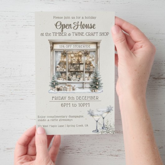 Feestelijke Vakantie open huis gezellige winkel ma Flyer