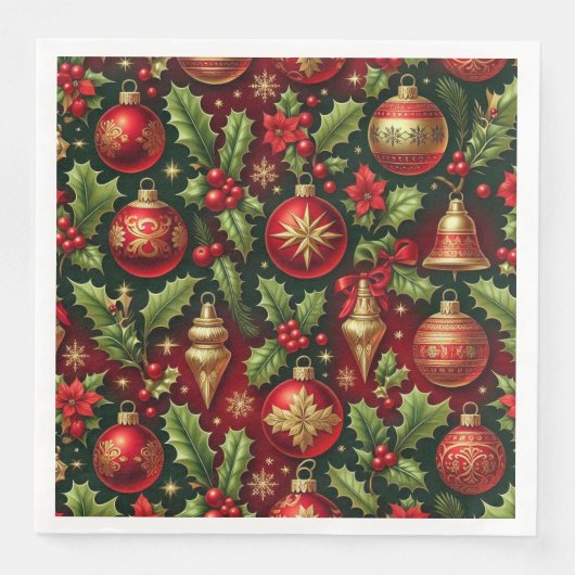 Feestelijke vakantie Ornament Papier servet (Voorkant)