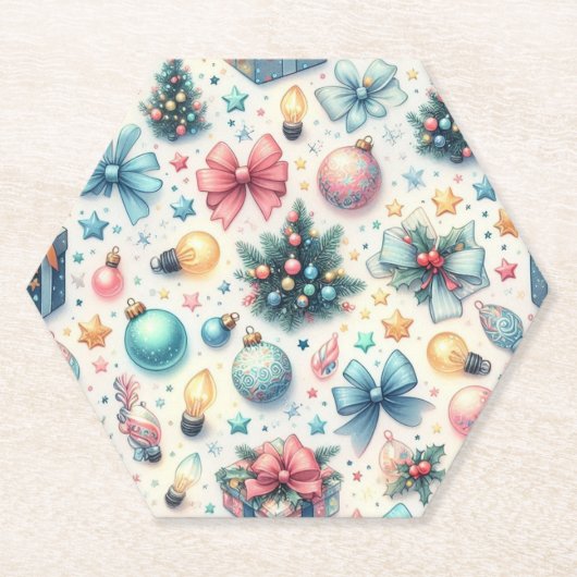 Feestelijke vakantie papier Onderzetters (Voorkant)