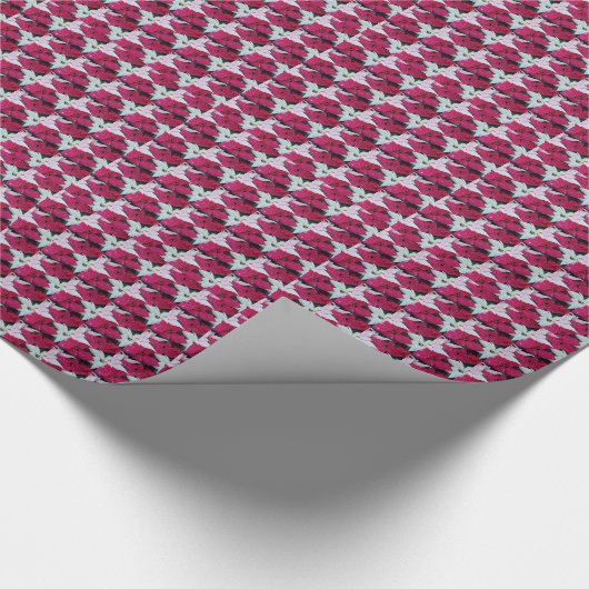 Feestelijke vakantie poinsettias bloemenpatroon cadeaupapier (Hoek)