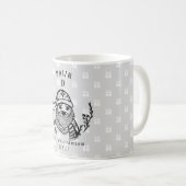 Feestelijke vakantie Santa Etching Family Monogram Koffiemok (Voorkant rechts)