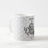 Feestelijke vakantie Santa Etching Family Monogram Koffiemok (Voorkant links)