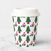 Feestelijke vakantie Santa Trees & Paper Cups Papieren Bekers (Achterkant)