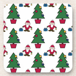 Feestelijke vakantie Santa & Trees Plastic Onderze Bier Onderzetter