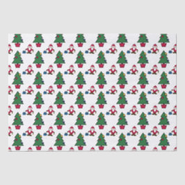 Feestelijke vakantie Santa & Trees Tissue Paper Tissuepapier