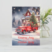 Feestelijke  Vakantie Scène Kerstfeest Kaart (Staand voorkant)