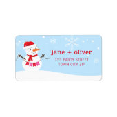 FEESTELIJKE VAKANTIE schattige sneeuwpop sneeuw bl Etiket (Voorkant)