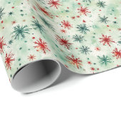 Feestelijke Vakantie Sneeuwvlok Kerstmis Cadeaupapier (Rol Hoek)