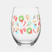 Feestelijke vakantie Stemless Wine Glass Wijnglas Zonder Voet (Achterkant)