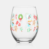 Feestelijke vakantie Stemless Wine Glass Wijnglas Zonder Voet (Rechts)