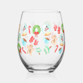 Feestelijke vakantie Stemless Wine Glass Wijnglas Zonder Voet (Links)