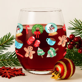 Feestelijke vakantie Stemless Wine Glass Wijnglas Zonder Voet