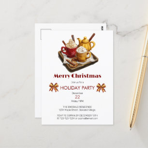 Feestelijke vakantie thee set, en warme chocoladem briefkaart