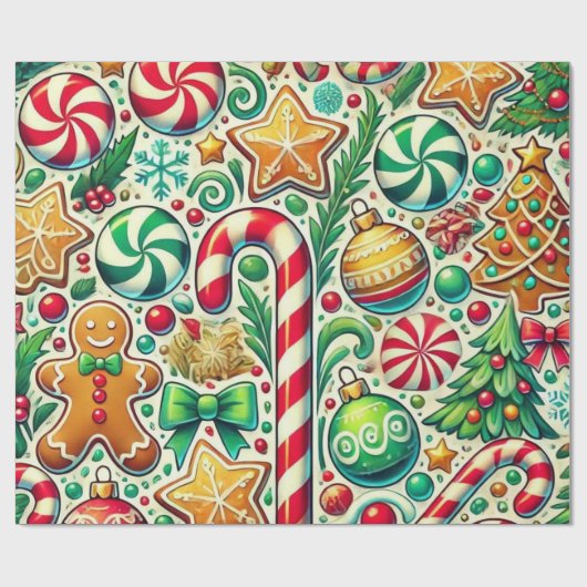 Feestelijke vakantie traktaties cadeaupapier (Vlak)