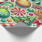 Feestelijke vakantie traktaties cadeaupapier (Hoek)